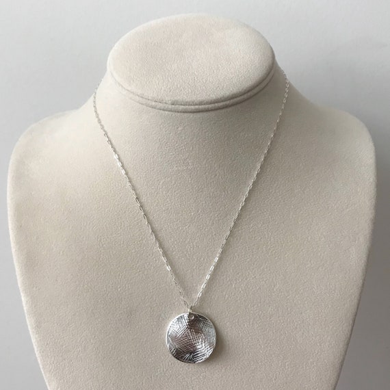 Silver Necklace Pendant Disk Disc - Disk Pendant Necklace