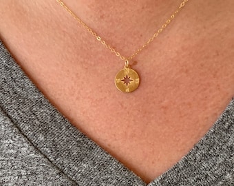 gold compass pendant
