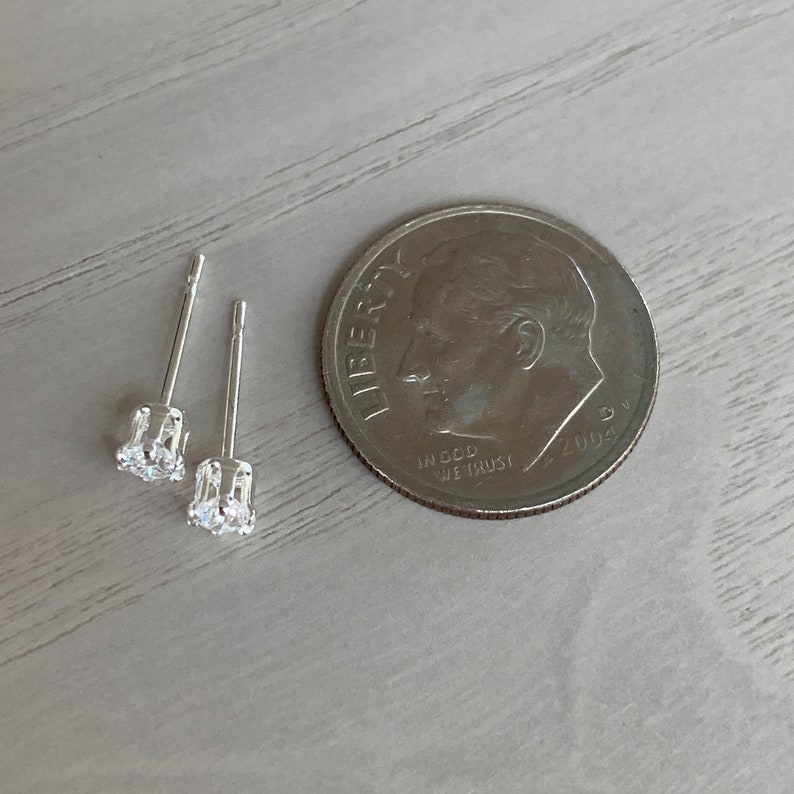 3mm cubic zirconia stud earrings image 4