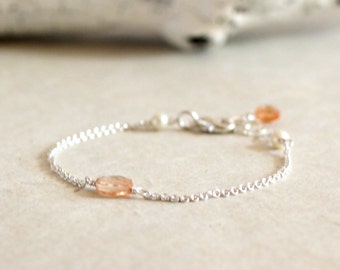 simple topaz bracelet / sterling silver or gold filled