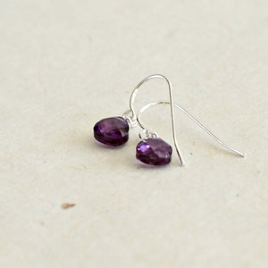 amethyst teardrop earrings (small) / sterling silver or gold filled