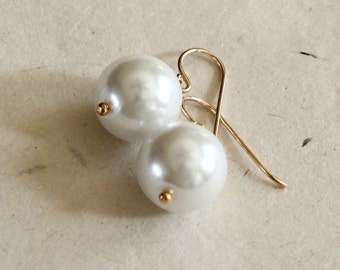 pearl earrings (extra large) / dangle earrings, drop earrings