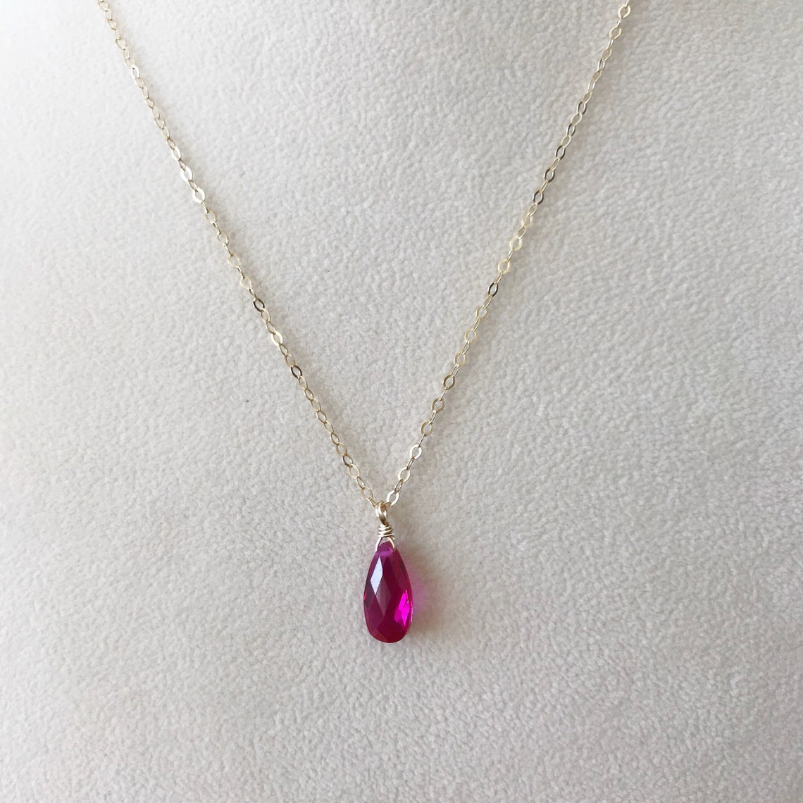 Ruby PendantRuby NecklaceRuby Teardrop NecklaceRuby Etsy