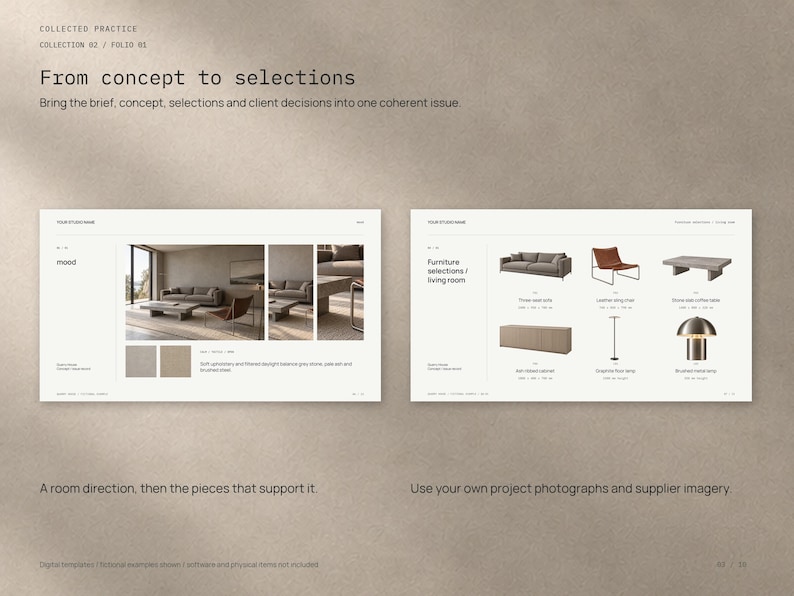 Interior Design Presentation Template, Canva and Indesign | Collection ...