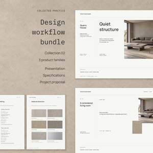 Interior design workflow template bundle, Canva and InDesign | Collection 02