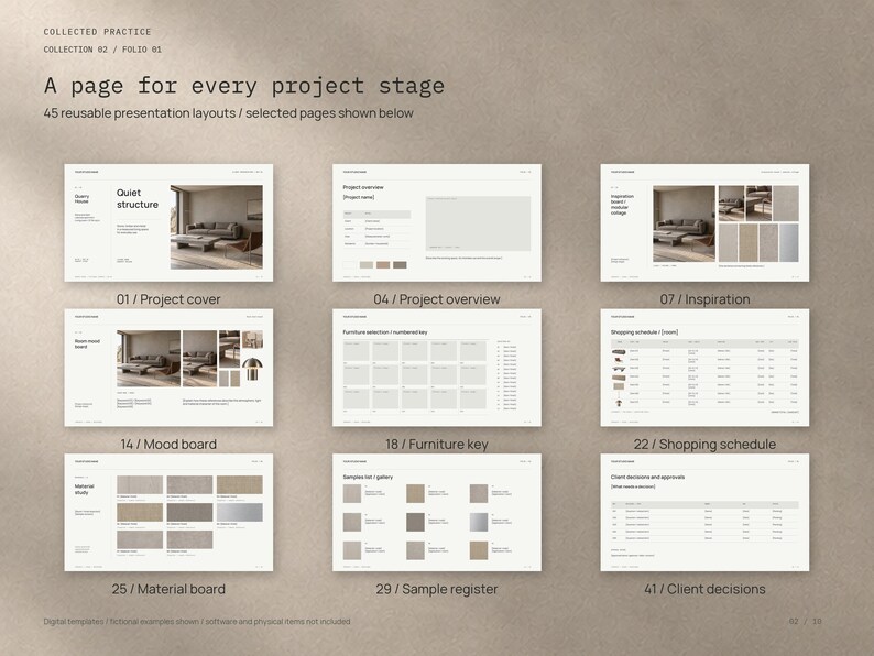 Interior Design Presentation Template, Canva and Indesign | Collection ...