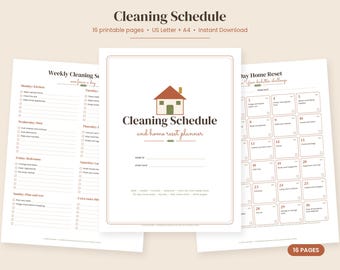 Calendario de limpieza imprimible, lista de tareas de limpieza, reto de 30 días para ordenar y despejar el hogar, tabla de tareas para niños, horario de lavandería, PDF tamaño carta A4