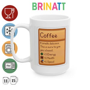 Ceramic Mug - Stardew Valley Inspired - Funny Coffee Lover Gift, Tea Cup, Office
