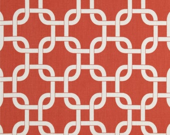 Coral Table Runner-  Coral Chain link Table Runner- Coral and White Gotcha Placemat. 48", 60",72",84",96" Runner or 12 x 18"Placemat.