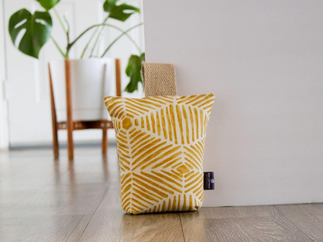 Boho Fabric Door Stopper With Handle – Decorative Weighted Doorstop ...