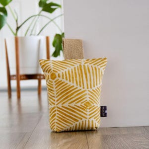Boho Fabric Door Stopper with Handle – Decorative Weighted Doorstop, Modern Home Décor, Heni Doorstop