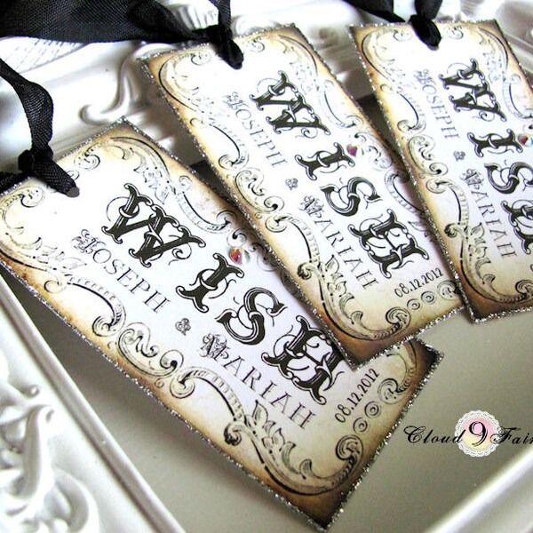 50 Wedding Wish Tags / Advice Cards / Escort Cards / Wedding Tags For Wish Tree - Handmade Vintage Custom Personalized