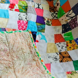 Multi-Coloured Handmade Baby Quilt
