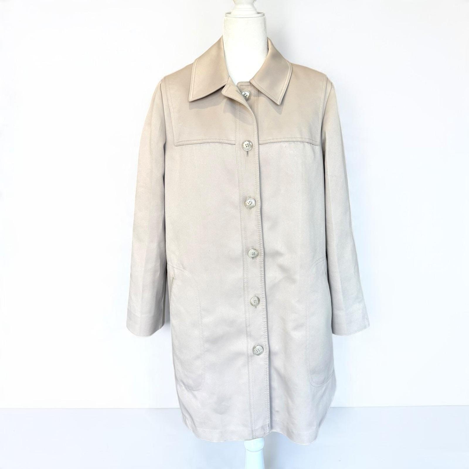 London Fog, London Fog Vintage 70s Car Coat Tan Faux Shearling Zip Out Liner Womens 14