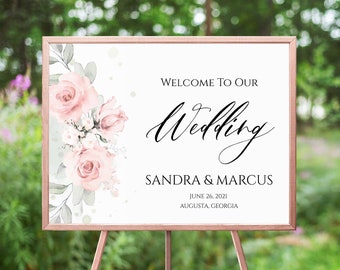 Wedding Welcome Sign, Wedding Signs, Wedding Signage, Welcome Wedding Sign Template, Wedding Decor, Welcome Sign Wedding, Flower Sign, Fleur