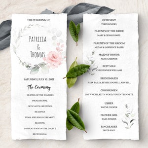 Wedding Invitation Suite, Elegant Wedding Bundle, Digital Download, Printable Wedding Invitation Set, Blush & Green, Editable Template,Fleur image 6