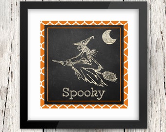 8x8 Printable Spooky Halloween Dictionary Art Poster