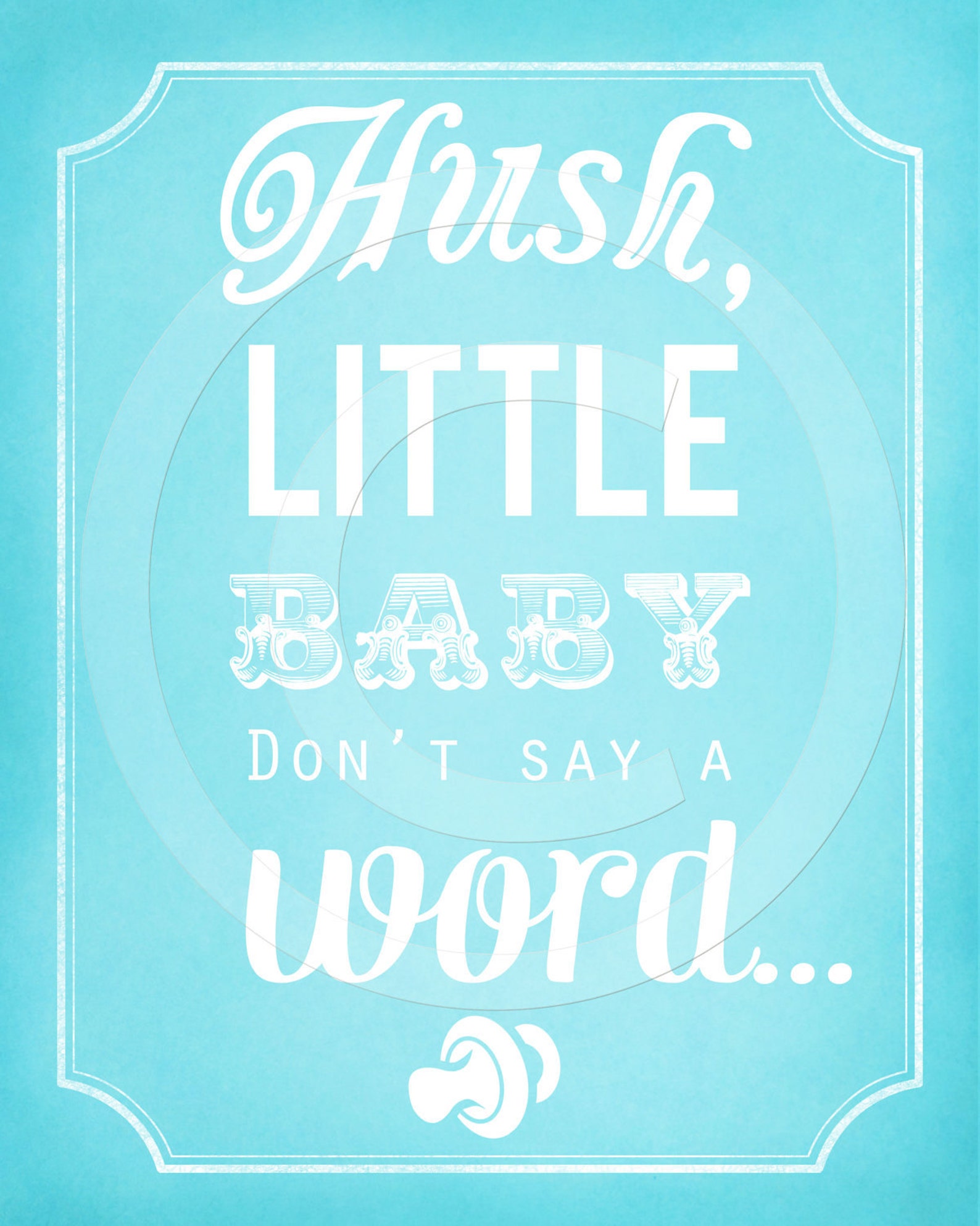 Hush Little Baby - DIY Printable Nursery Art - Etsy