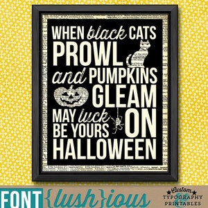 May Luck Be Yours -  Printable Halloween Subway Art
