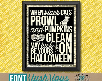 May Luck Be Yours -  Printable Halloween Subway Art