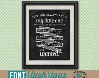 You Were Wanted - DIY Printable Adoption Chalk Nursery Poster Sign
