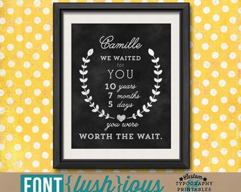 Worth the Wait - DIY Printable Adoption Nursery Chalk Art
