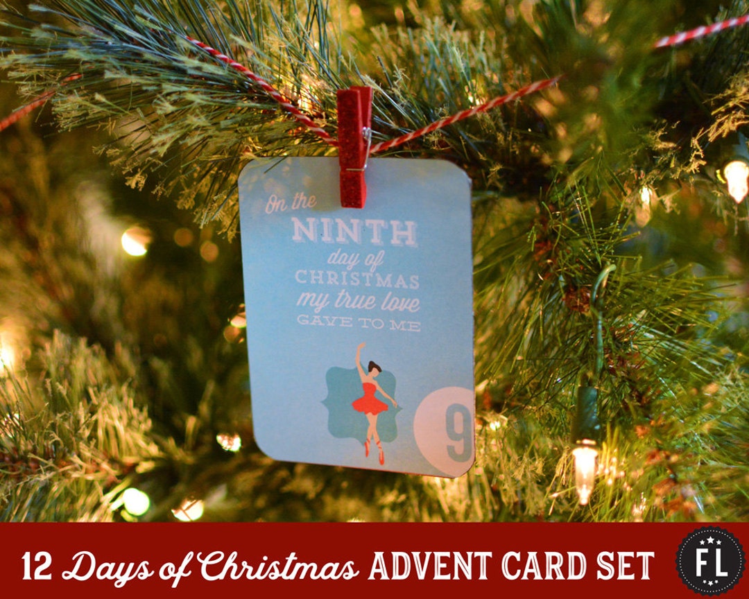 12 Days of Christmas 3 X 4 DIY Printable Christmas Advent Card Set - Etsy