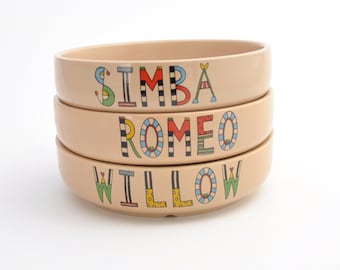 Personalized Ceramic Cat Bowl