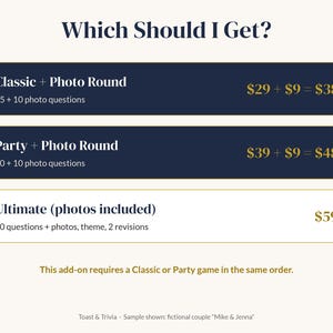 Add-On: Extra Photo Round for Custom Wedding Trivia or Party Trivia Game, 10 Photo Questions, Guess the Year, Baby Photo Trivia image 5