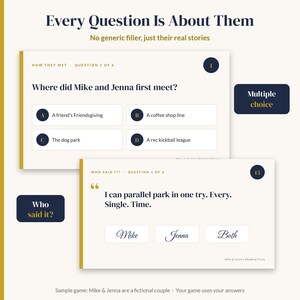 Custom Wedding Trivia Game, Personalized Couples Trivia, Bridal Shower Game, Birthday Retirement Party Game, RUSH 3-Hour Delivery, Party afbeelding 5