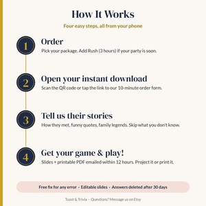 Custom Wedding Trivia Game, Personalized Couples Trivia, Bridal Shower Game, Birthday Retirement Party Game, RUSH 3-Hour Delivery, Party afbeelding 4