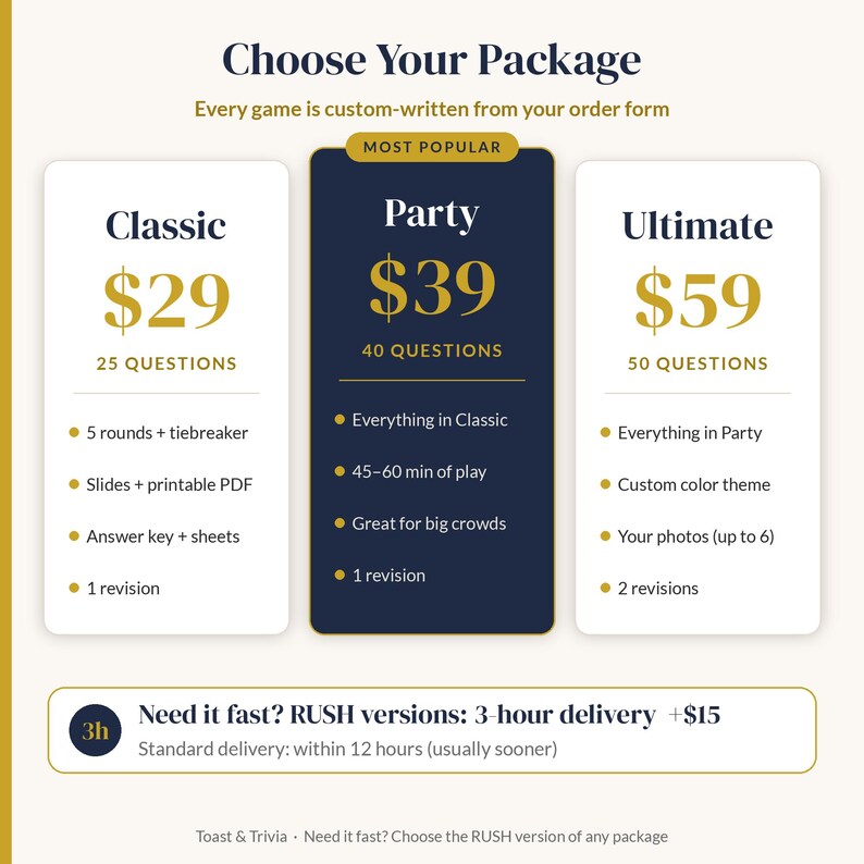Custom Wedding Trivia Game, Personalized Couples Trivia, Bridal Shower Game, Birthday Retirement Party Game, RUSH 3-Hour Delivery, Party afbeelding 3
