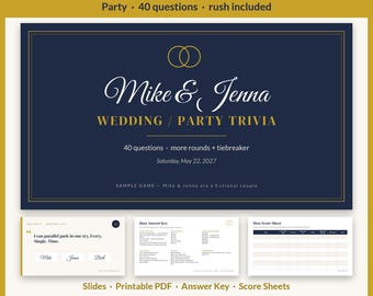 Custom Wedding Trivia Game, Personalized Couples Trivia, Bridal Shower Game, Birthday Retirement Party Game, RUSH 3-Hour Delivery, Party