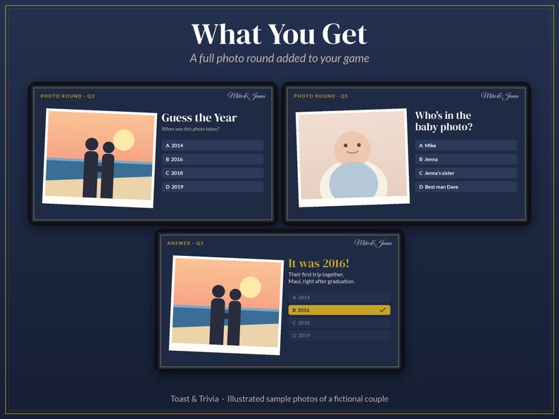 Add-On: Extra Photo Round for Custom Wedding Trivia or Party Trivia Game, 10 Photo Questions, Guess the Year, Baby Photo Trivia image 2
