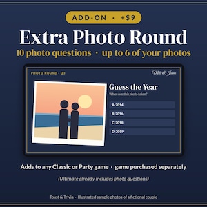 Add-On: Extra Photo Round for Custom Wedding Trivia or Party Trivia Game, 10 Photo Questions, Guess the Year, Baby Photo Trivia image 1