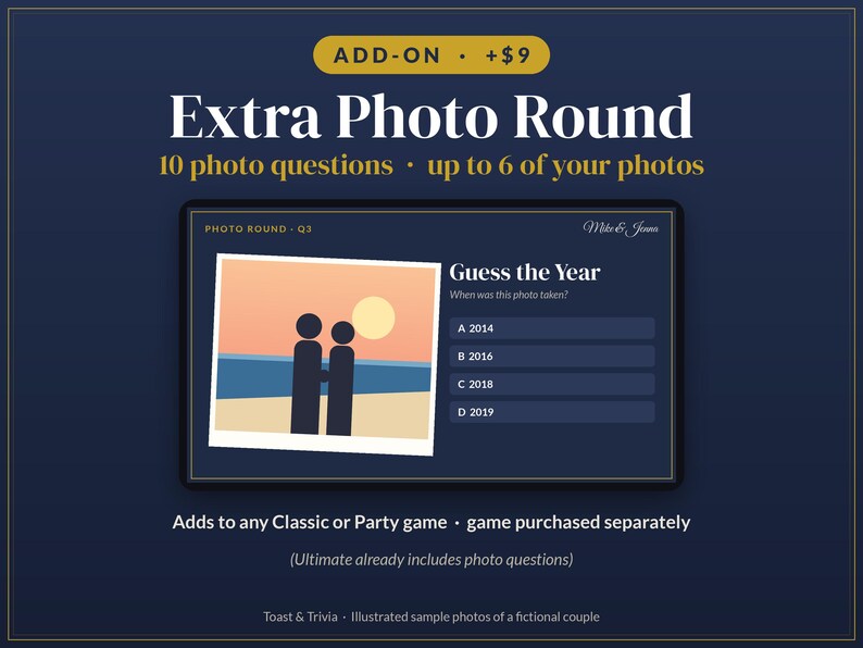 Add-On: Extra Photo Round for Custom Wedding Trivia or Party Trivia Game, 10 Photo Questions, Guess the Year, Baby Photo Trivia image 1
