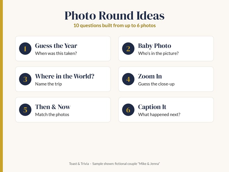 Add-On: Extra Photo Round for Custom Wedding Trivia or Party Trivia Game, 10 Photo Questions, Guess the Year, Baby Photo Trivia image 4