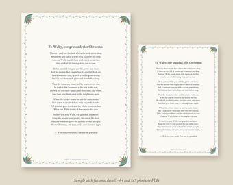 Personalised Christmas Poem Australia, Custom Aussie Bush Ballad Style Poem for Nan, Mum, Dad or Friend, Printable PDF Christmas Gift