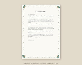 Personalised Family Christmas Letter, Custom Our Year in Review Christmas Newsletter, Aussie Family Holiday Letter, Printable PDF + Text