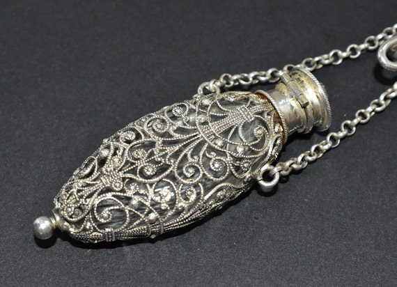 Antique Victorian Silver Coloured Filigree floral… - image 8