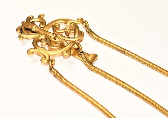 Antique Victorian Gilded Brass 3 Strand Gold Colou
