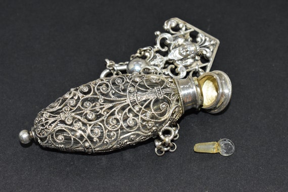 Antique Victorian Silver Coloured Filigree floral… - image 7