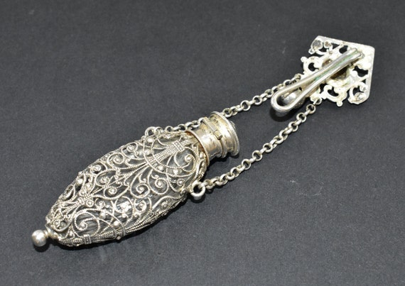 Antique Victorian Silver Coloured Filigree floral… - image 10