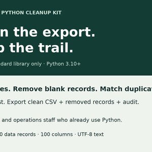 CSV Cleanup Python Script: Offline Deduplication Tool, Audit Reports & Reusable Settings image 3