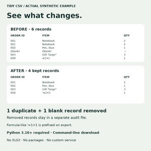 CSV Cleanup Python Script: Offline Deduplication Tool, Audit Reports & Reusable Settings image 2