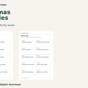 Christmas Charades: 60 Printable Cards, Family Party Game and Host Guide