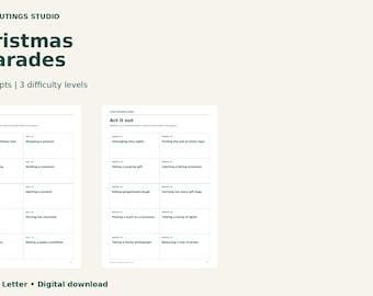 Christmas Charades: 60 Printable Cards, Family Party Game and Host Guide