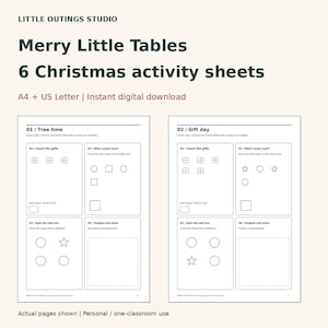 Christmas Activity Placemats for Kids: 6 Printable Sheets, Ages 4-7, A4 & Letter PDFs