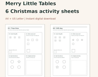 Christmas Activity Placemats for Kids: 6 Printable Sheets, Ages 4-7, A4 & Letter PDFs