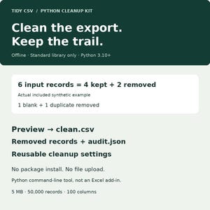 CSV Cleanup Python Script: Offline Deduplication Tool, Audit Reports & Reusable Settings